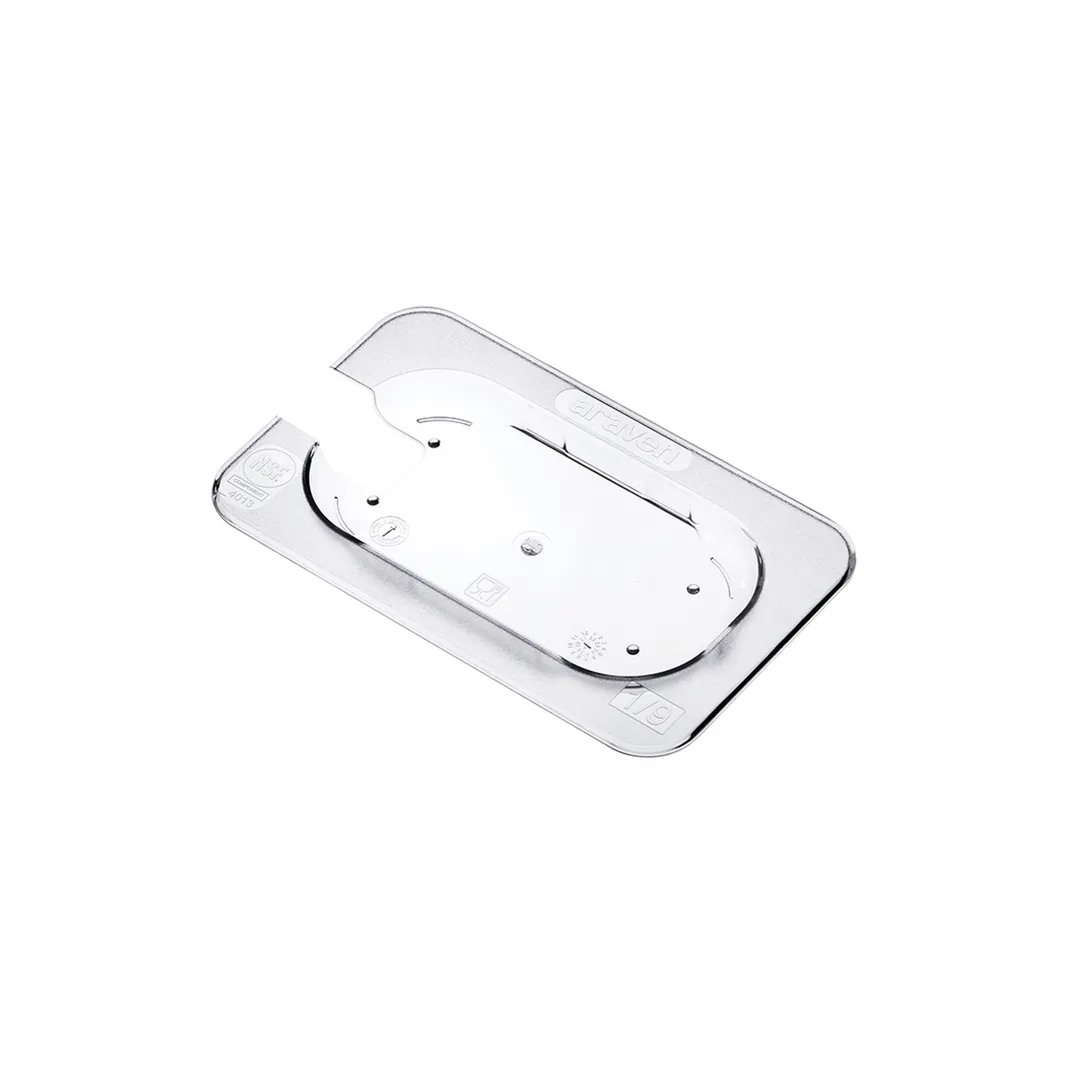 Carlisle 84013 Araven GN 1/9 Notched Contact Lid, Polycarbonate Clear, Dishwasher Safe