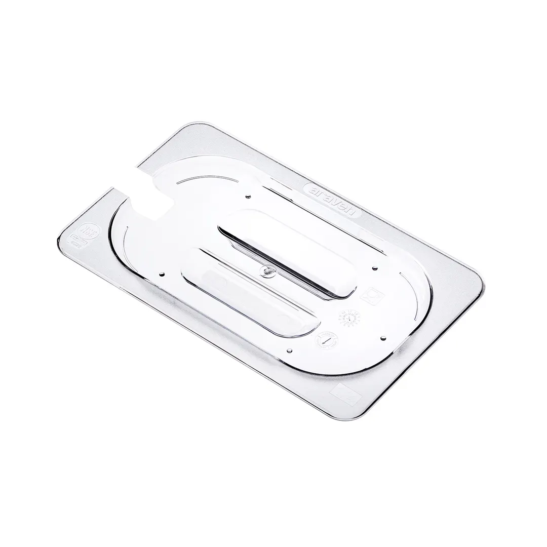 Carlisle 84022 Contact Lid, GN 1/4 Size, Notched, Polycarbonate Clear, Dishwasher Safe