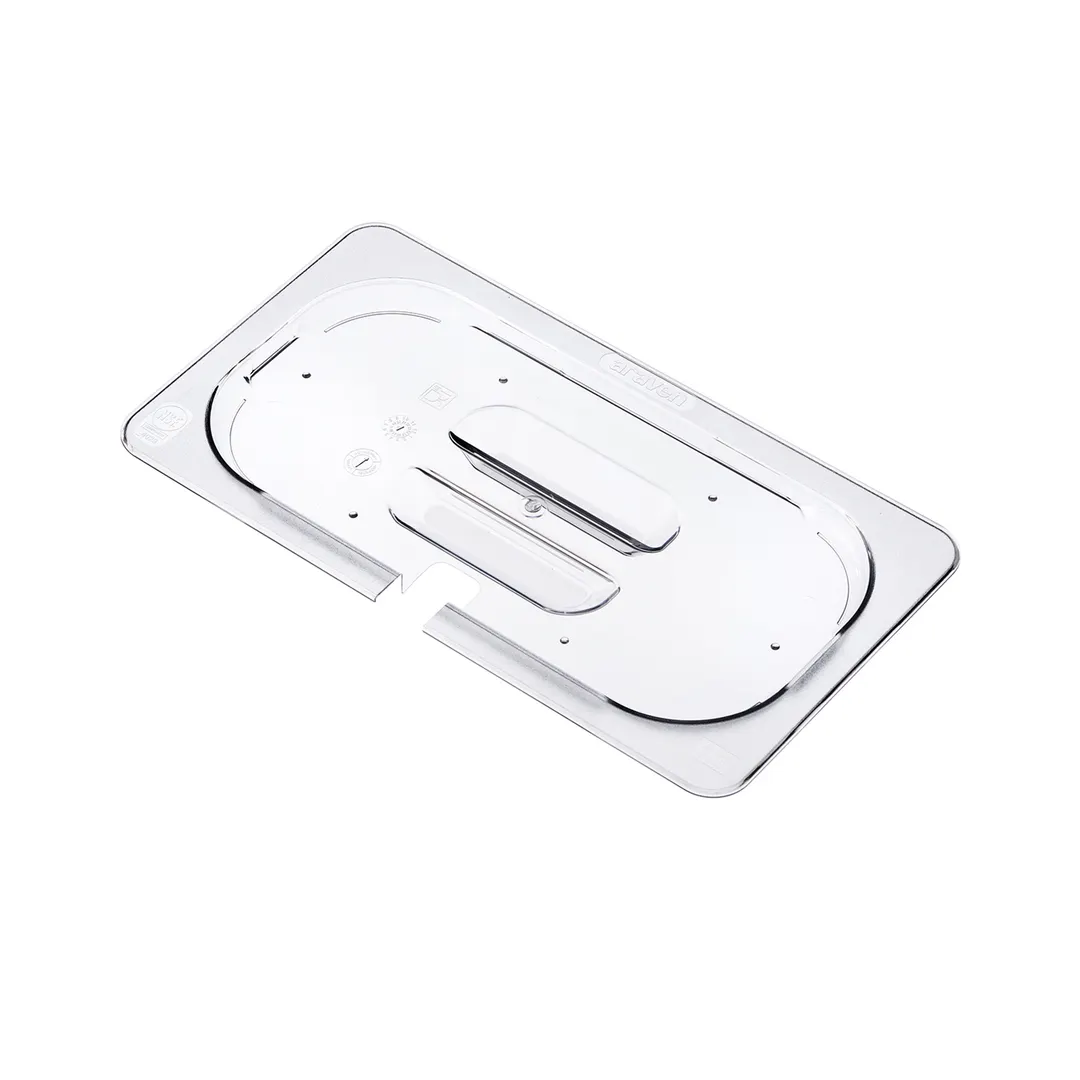 Carlisle 84029 Contact Lid, GN 1/3, Notched, Polycarbonate Clear, Dishwasher Safe - HACCP Compliant
