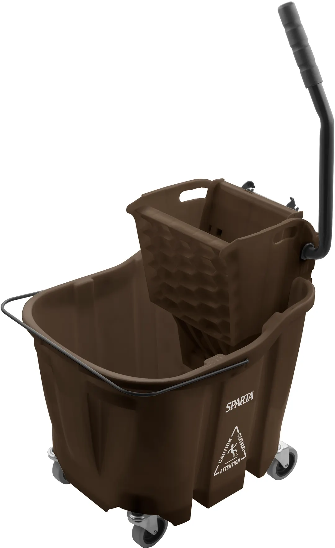 Carlisle 8690401 OmniFit™ Mop Bucket Combo, 35 Qt Capacity, Brown Side‑Press Wringer, Durable Plastic