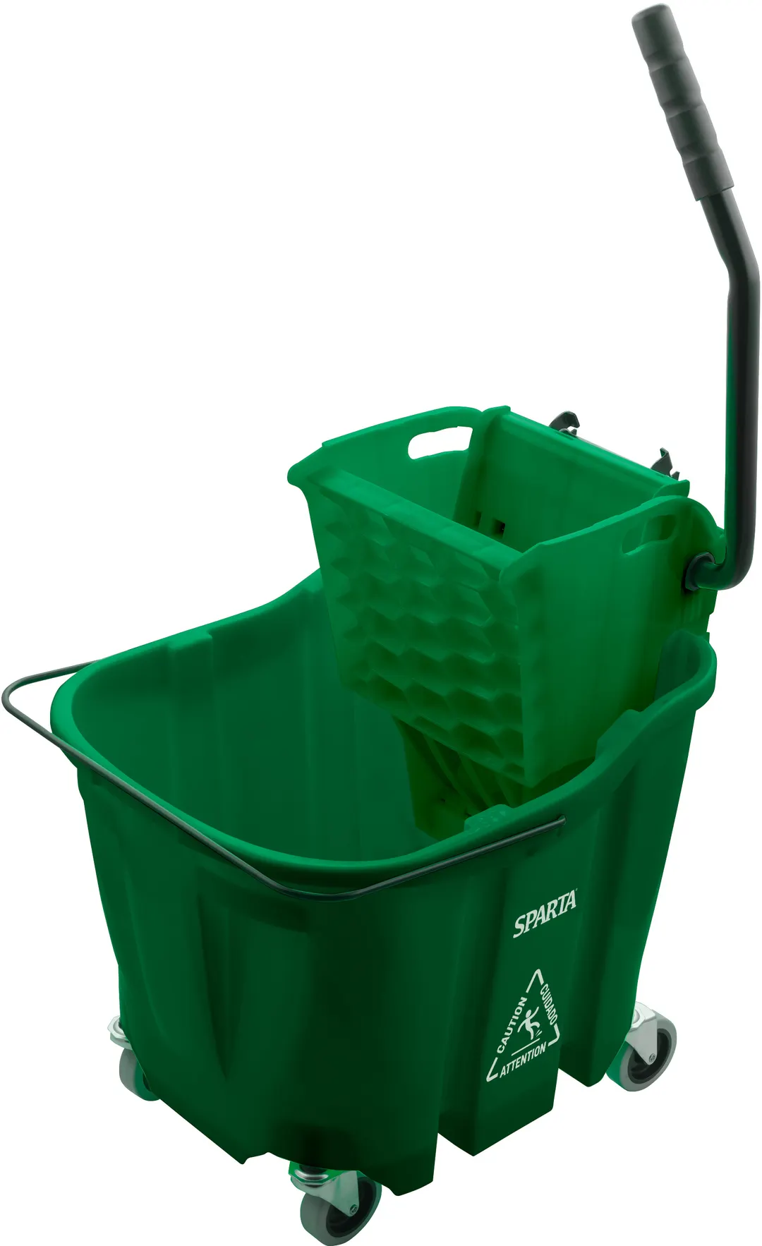 Carlisle 8690409 OmniFit™ Mop Bucket Combo, 35 Qt Green Side‑Press Wringer, Plastic Construction