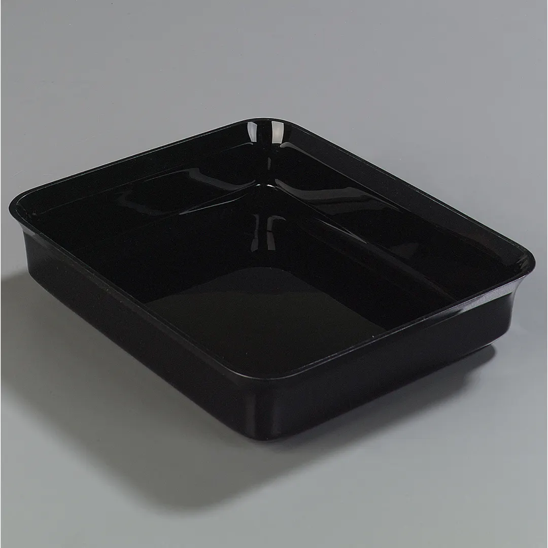Carlisle 882103 Rectangular Deli Crock, 4 Qt, 12" x 10", Black, Acrylic, Glossy Finish