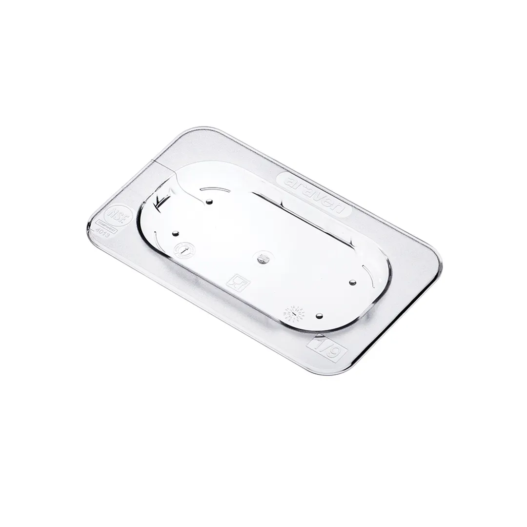 Carlisle 94013 Araven Contact Lid, GN 1/9, Polycarbonate Clear, Dishwasher Safe - HACCP Compliant