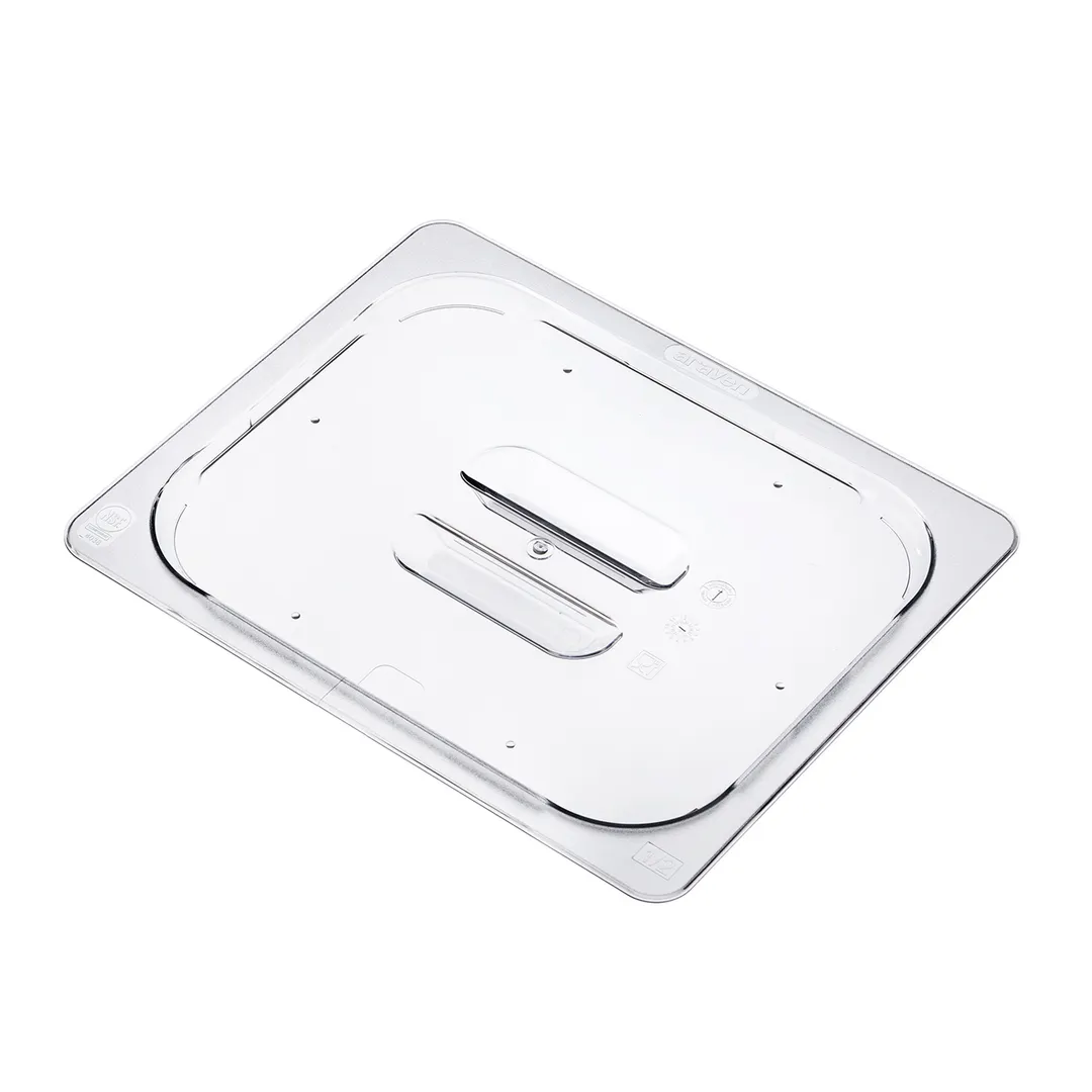 Carlisle 94038 Araven Contact Lid, GN 1/2, Clear Polycarbonate, Dishwasher Safe, HACCP Compliant
