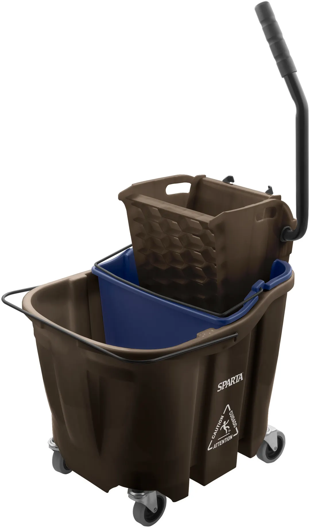 Carlisle 9690401 OmniFit™ Mop Bucket Combo, 35 qt Capacity, Side‑Press Wringer, Brown Finish