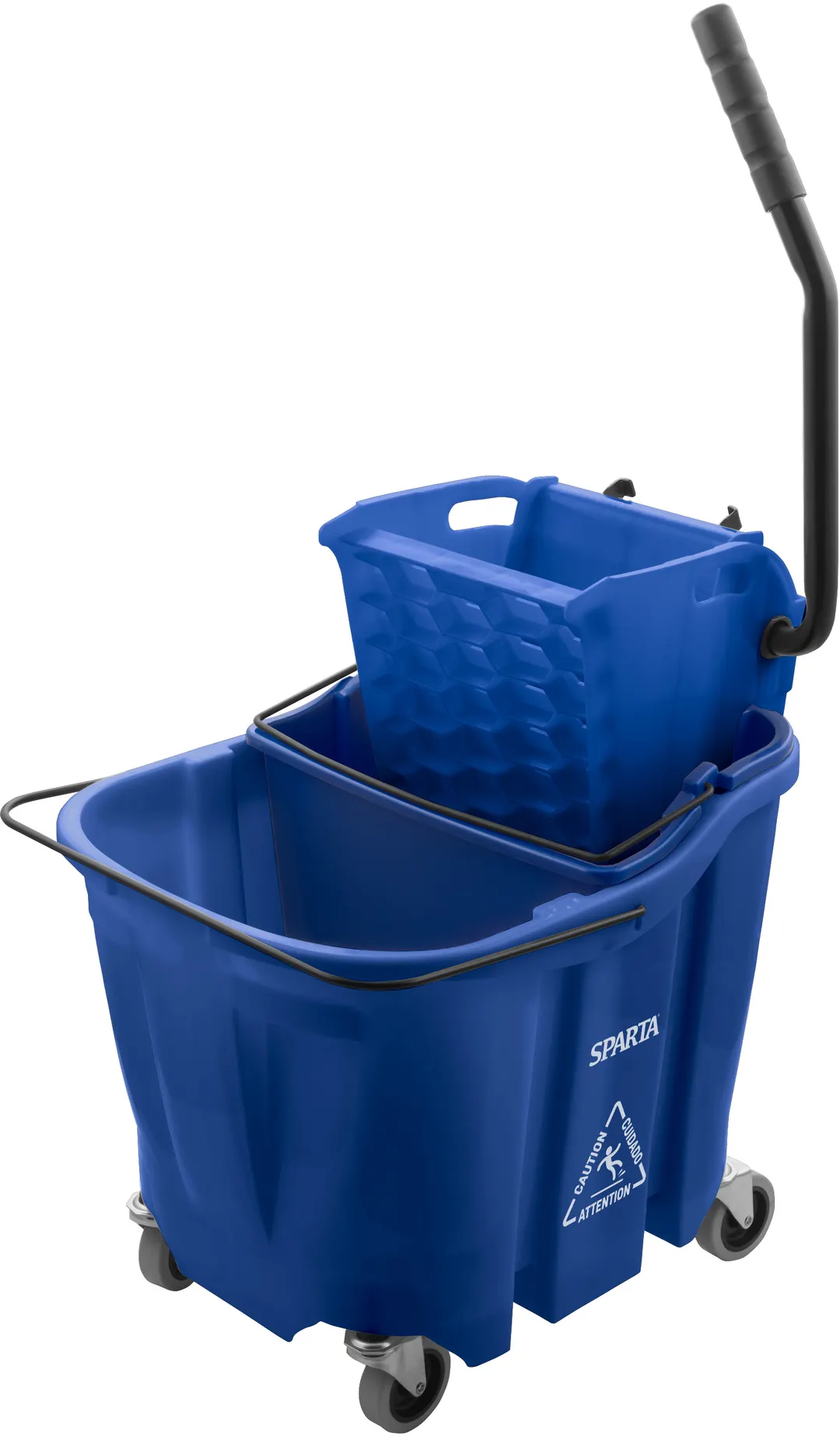 Carlisle 9690414 OmniFit™ Mop Bucket Combo with Side‑Press Wringer, 35 qt Capacity, Blue Commercial