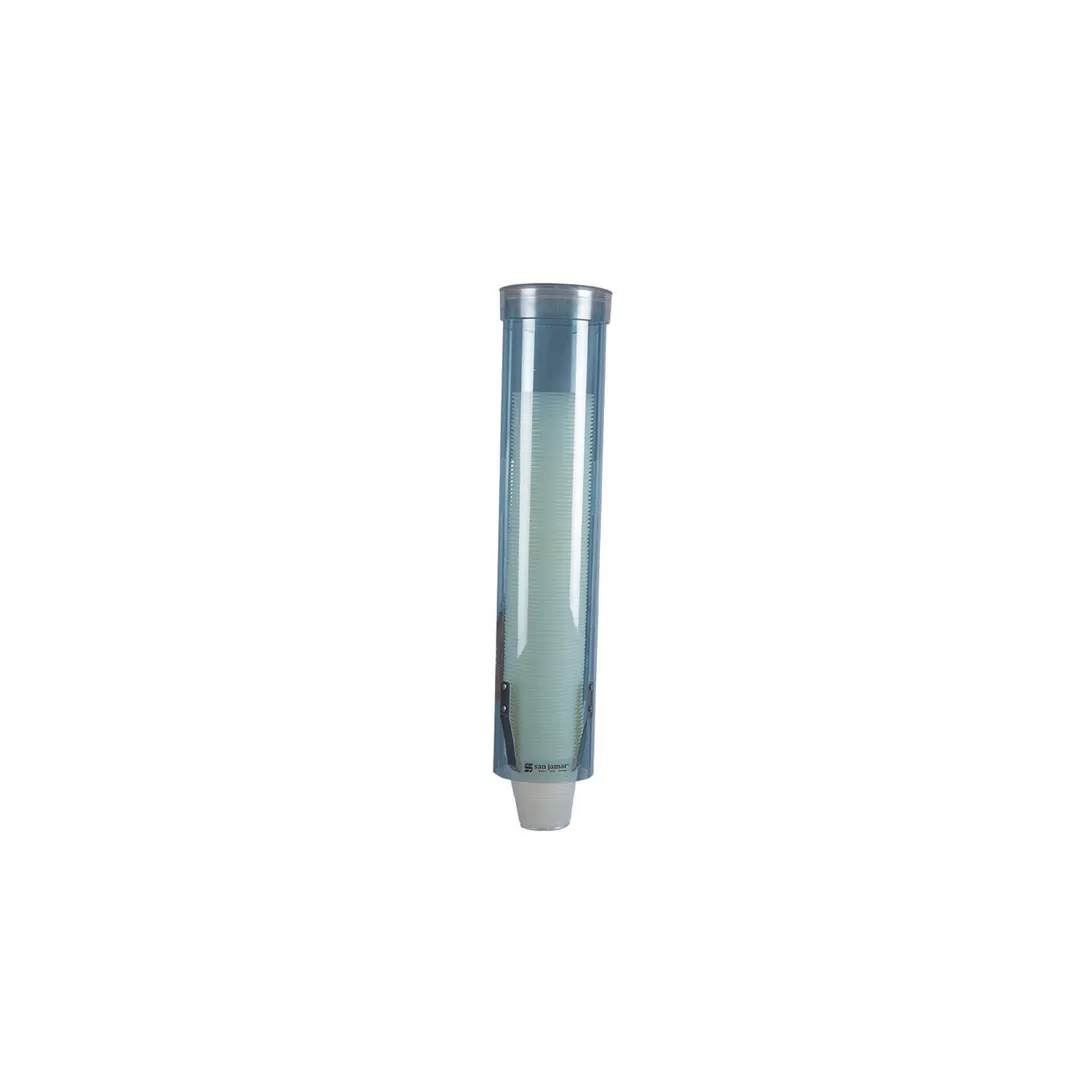 Carlisle C3165TBL Wall Mount Cup Dispenser, 16" Tube, Plastic, Arctic Blue, Top Loading