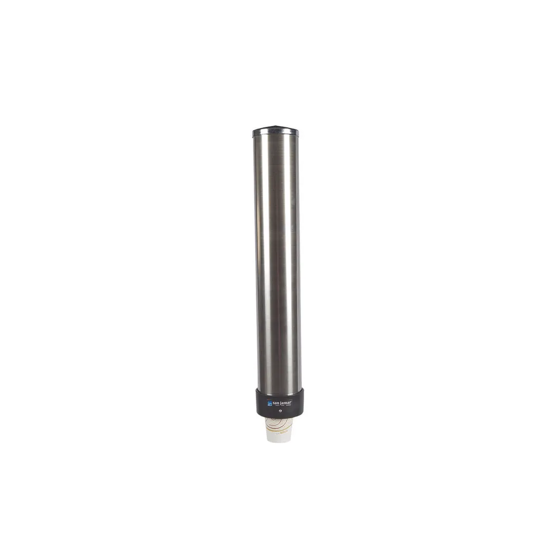 Carlisle C3200P Wall Mount Cup Dispenser, 23" Tube, Stainless Steel, 6-10 oz Cups