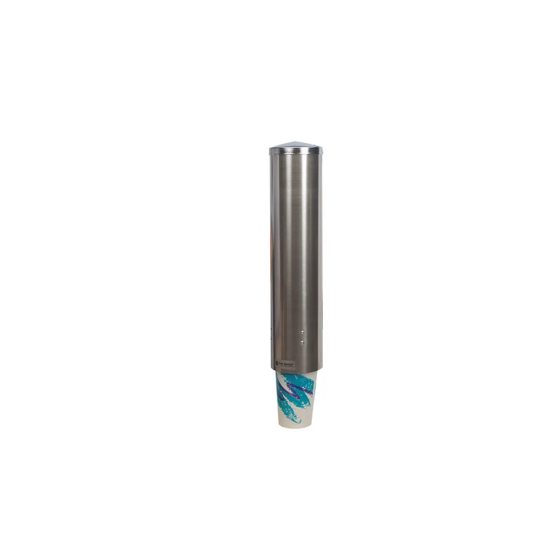 Carlisle C3250SS Wall Mount Cup Dispenser, 16" Tube, Steel, Fits 4½‑7 oz Cone & 6‑12 oz Flat Cups