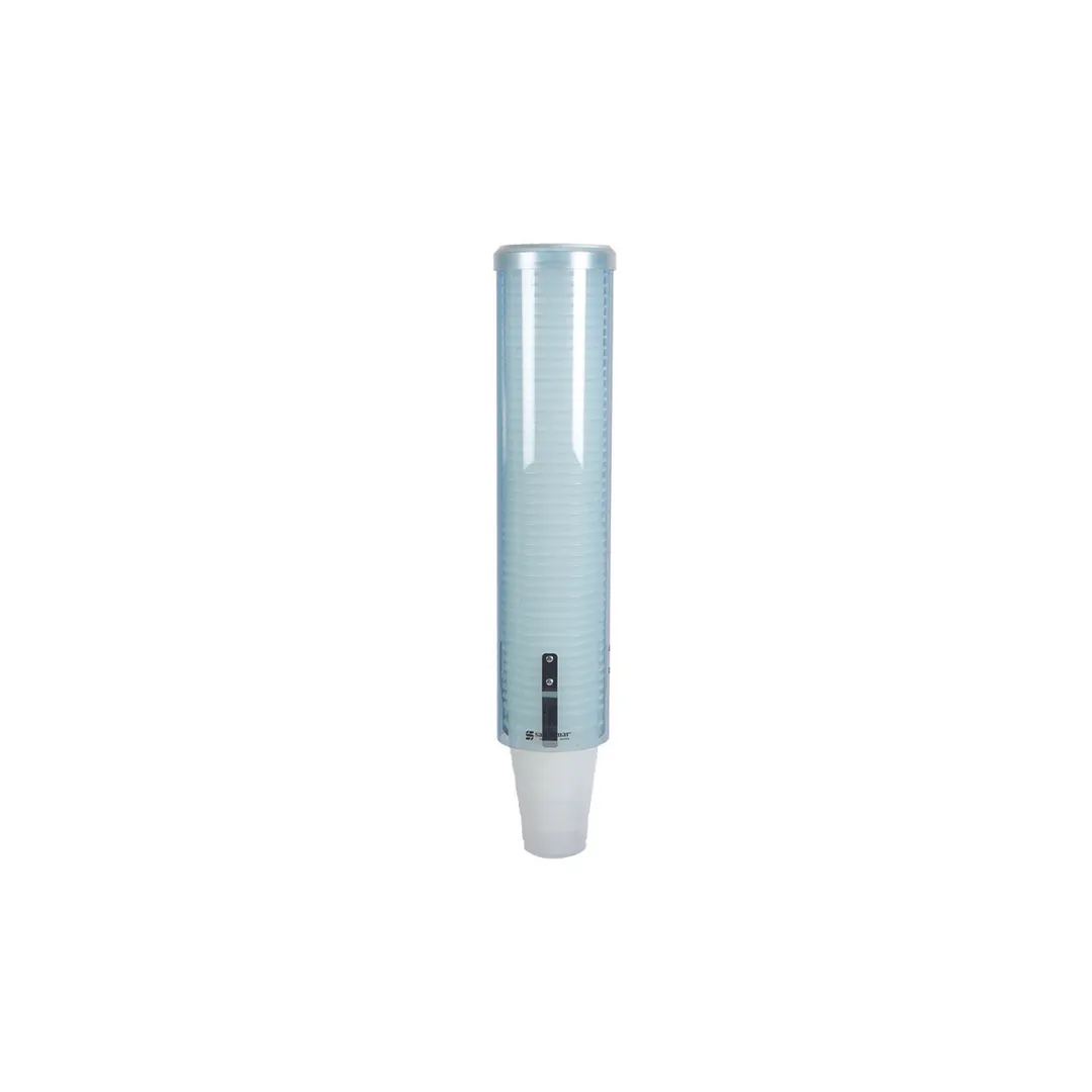 Carlisle C3260TBL Wall Mount Cup Dispenser, 16" Tube, Plastic, Arctic Blue, San Jamar Water Cup