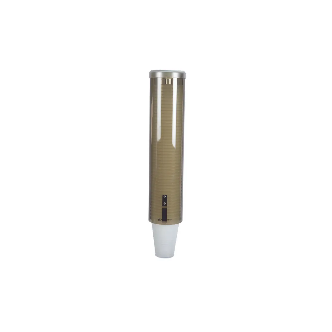 Carlisle C3260TBR Mount Cup Dispenser, 16" Tube, Self‑Adjusting, Top‑Loading, Translucent Bronze