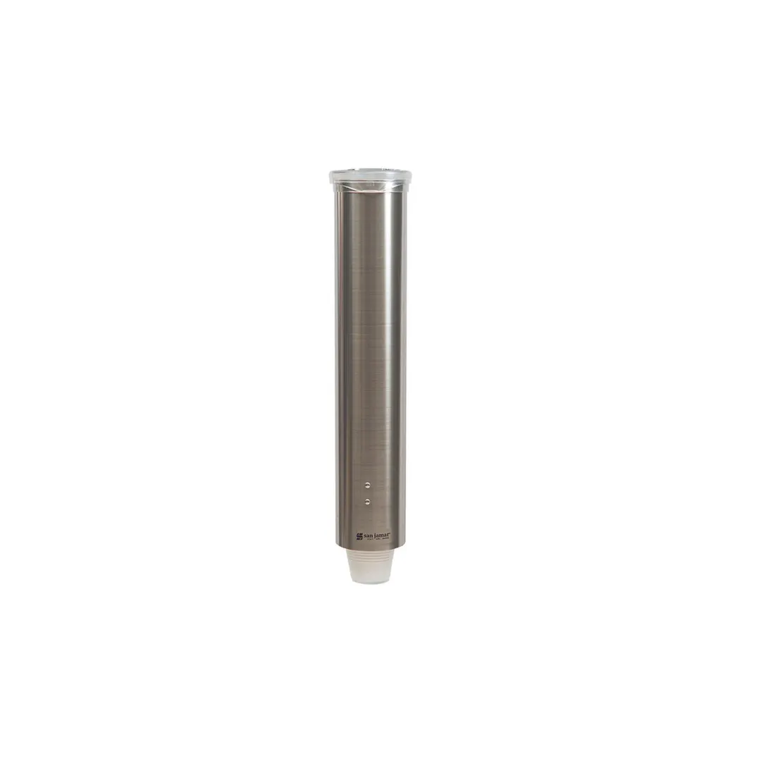 Carlisle C4150SS Wall Mount Cup Dispenser, 16" Tube, Stainless, Fits 3‑4.5oz Cone & 3‑5oz Flat Cups
