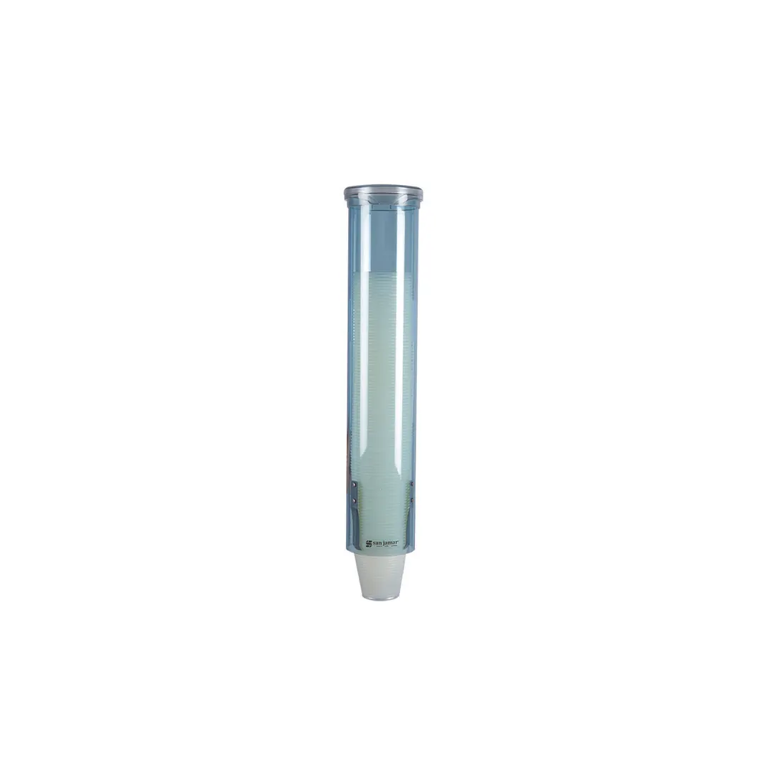 Carlisle C4160TBL Wall Mount Cup Dispenser, 16" Tube, Plastic, Arctic Blue, Holds 3‑4.5 oz Cups