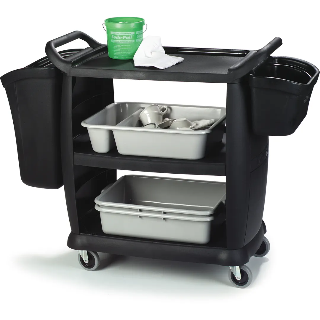 Carlisle CC11SH03 Silverware Bin, 11"L x 18"W x 11"H Polycarbonate Black for Bus Cart