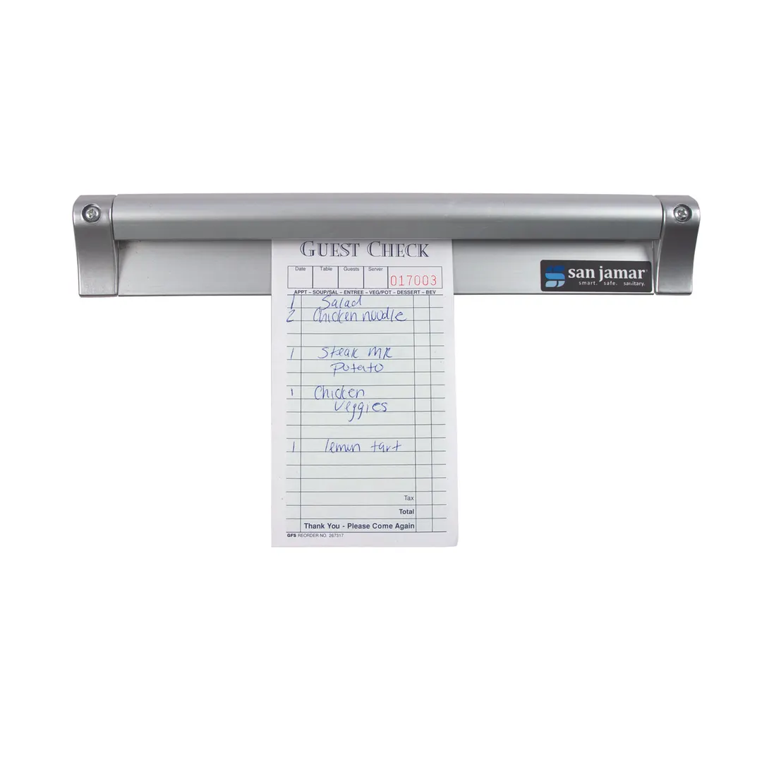 Carlisle CK6512A San Jamar Slide Check Rack, 12"L x 3/4"W x 2"H, Anodized Aluminum