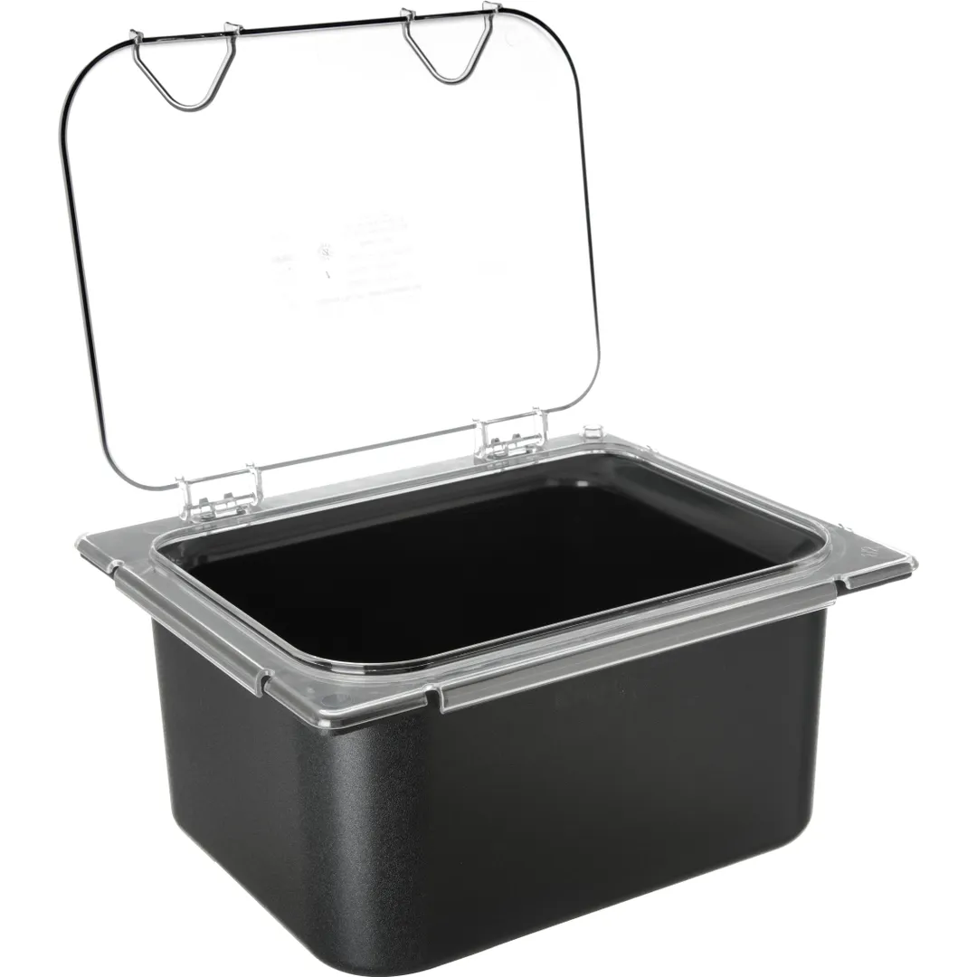 Carlisle CM10238Z07 Coldmaster EZ Access Lid, 1/2 Size, Polycarbonate, Clear, Hinged Peg Hole & Handle