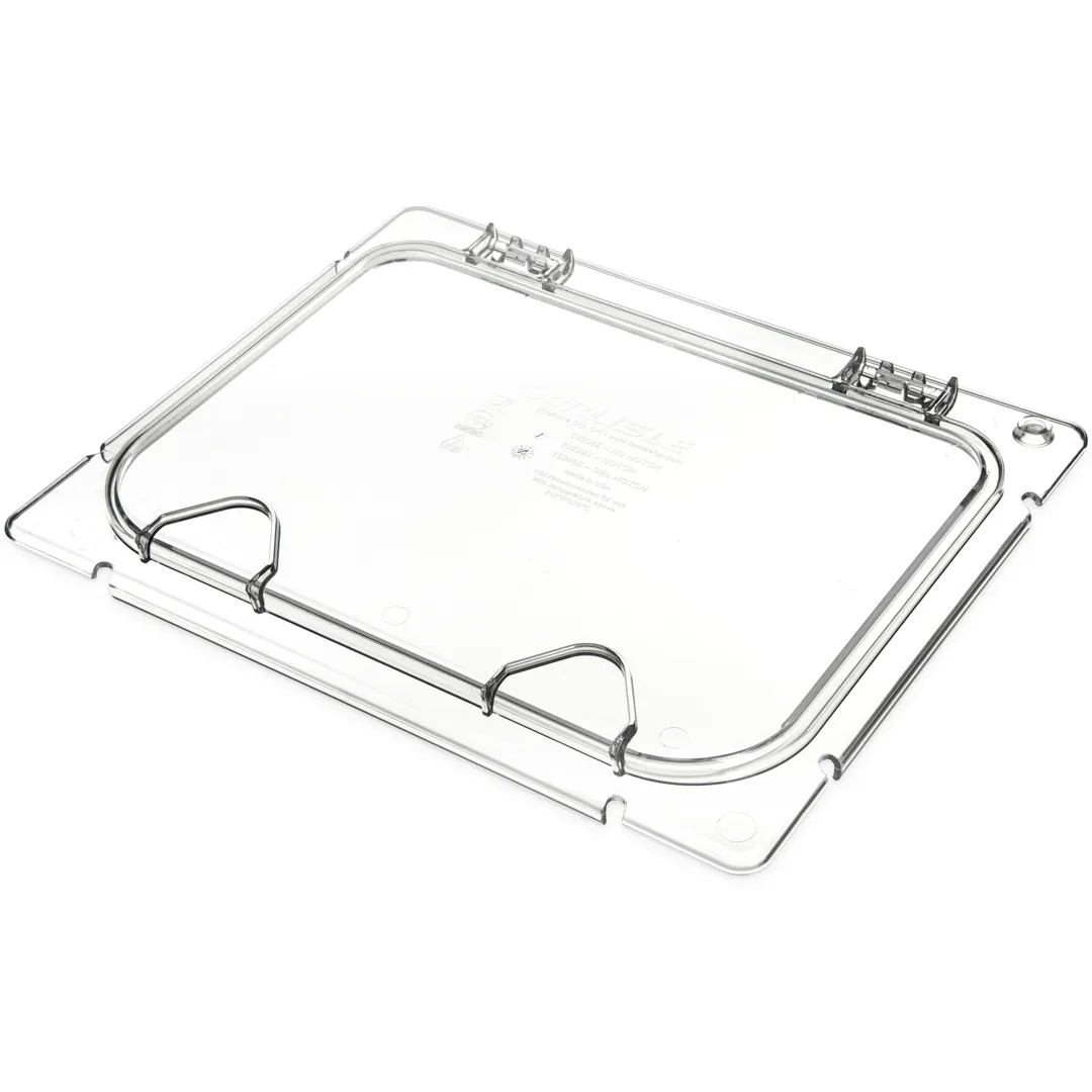 Carlisle CM10238Z07 Coldmaster EZ Access Lid, 1/2 Size, Polycarbonate, Clear, Hinged Peg Hole & Handle