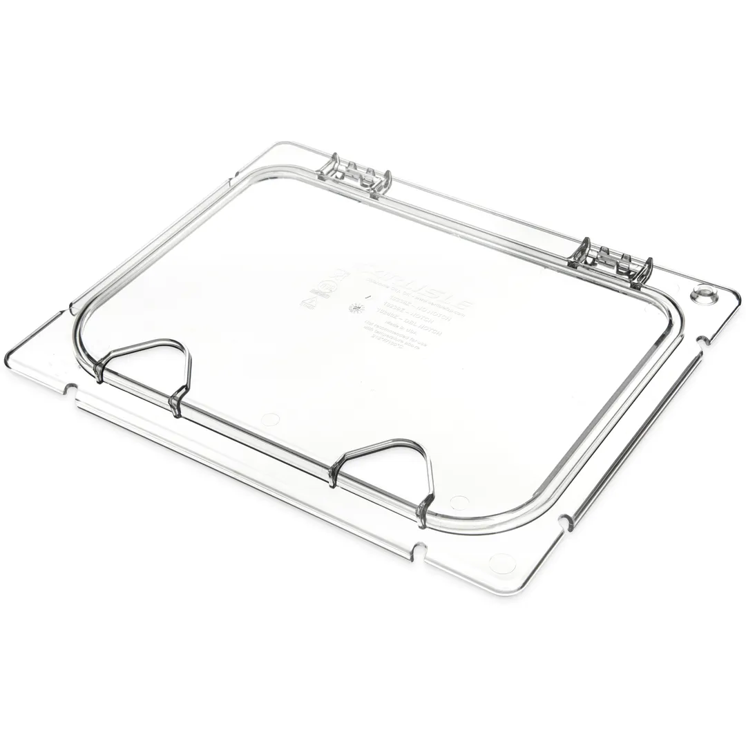 Carlisle CM10240Z07 Coldmaster EZ Access Lid, 1/2 Size, Polycarbonate, Hinged Notch, Peg Hole/Handle