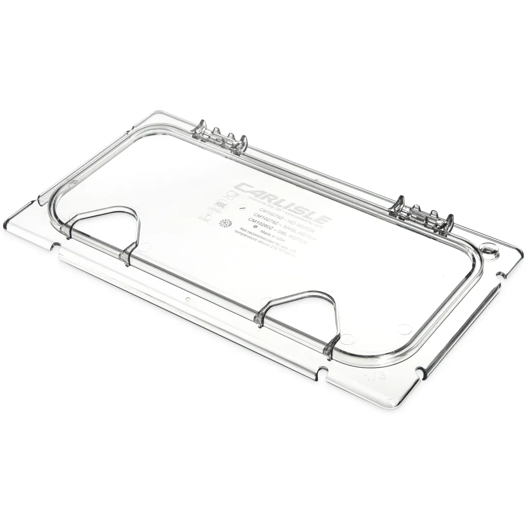 Carlisle CM10280Z07 Coldmaster EZ Access Lid, 1/3 Size, Polycarbonate, Hinged, Peg Hole & Handle
