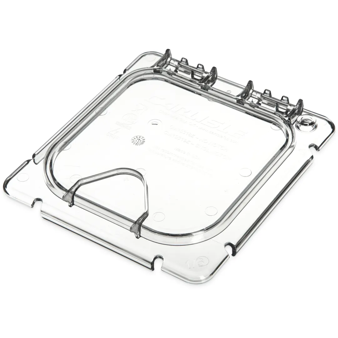 Carlisle CM10318Z07 Coldmaster Access Lid, 1/6 Size, Polycarbonate, Clear, Hinged, Peg Hole & Handle