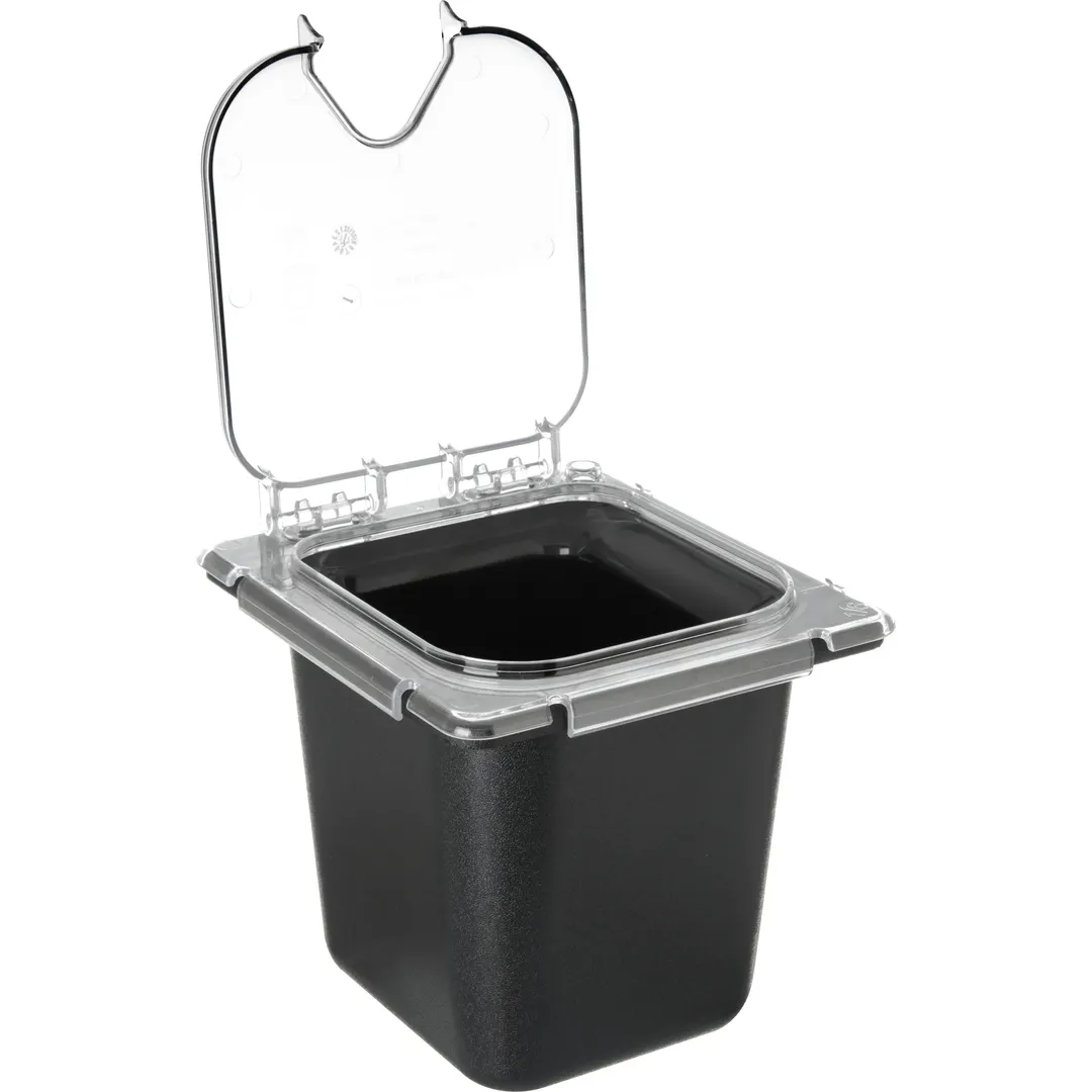 Carlisle CM10319Z07 EZ Access Lid, 1/6 Size, Polycarbonate, Clear, Hinged, Notched, Peg Hole Handle