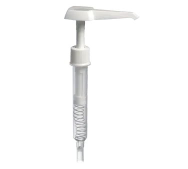 Carlisle CM103502 Syrup Pump, 0.5 or 1 oz, 5" Dip Tube, White, BPA Free, Plastic