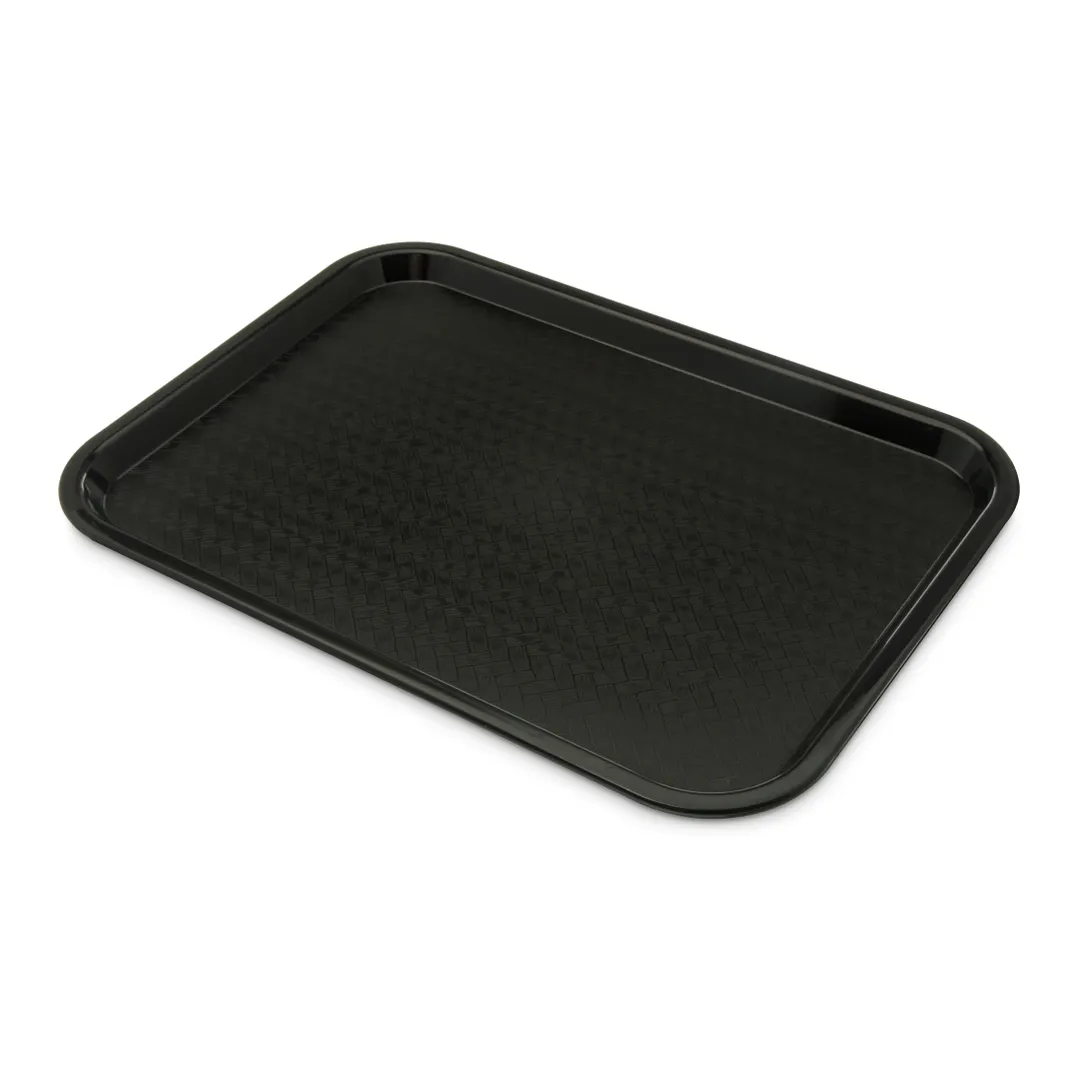 Carlisle CT1216-8103 Cafeteria Tray, 16-5/16"L x 12"W x 11/16"H, Black Plastic, Dry Lugs - 6/Pack