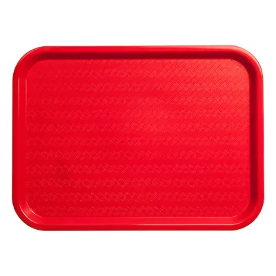 Carlisle CT1216-8105 Red Rectangular Cafeteria Tray, 16-5/16"L x 12"W x 11/16"H, Polypropylene, 6/Pack