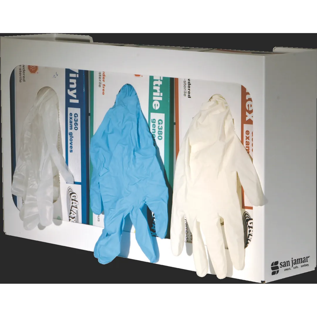 Carlisle G0804 Disposable Glove Dispenser - Steel White, 16" L x 4" W x 10" H, 3-Box Capacity