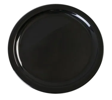 Carlisle KL11603 Dinner Plate, 10" Narrow Rim, Black Melamine Gloss, Heat Resistant, NSF Certified
