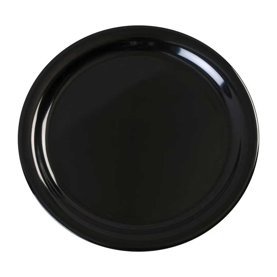 Carlisle KL20003 - 9" Black Melamine Dinner Plate, Narrow Rim, Dishwasher Safe, NSF Certified, BPA‑Free