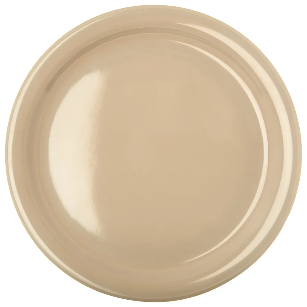 Carlisle KL20025 Kingline™ Dinner Plate, 9" Tan Melamine, Rim, Dishwasher Safe, 212°F Resistant