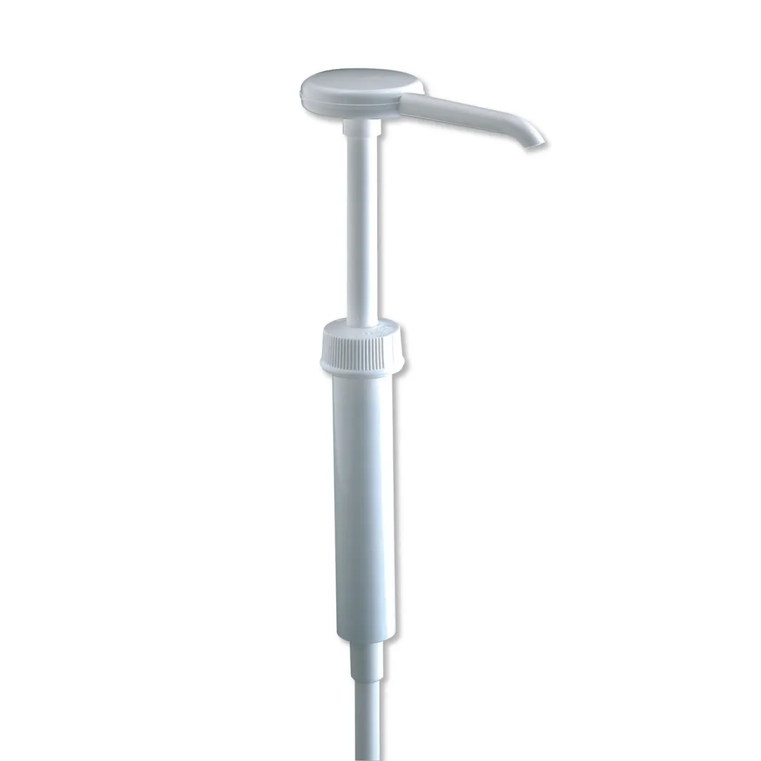Carlisle P7300 Condiment Pump, 1 oz Stroke, 5" Dip Tube, White High-Impact Plastic - 2/Pack