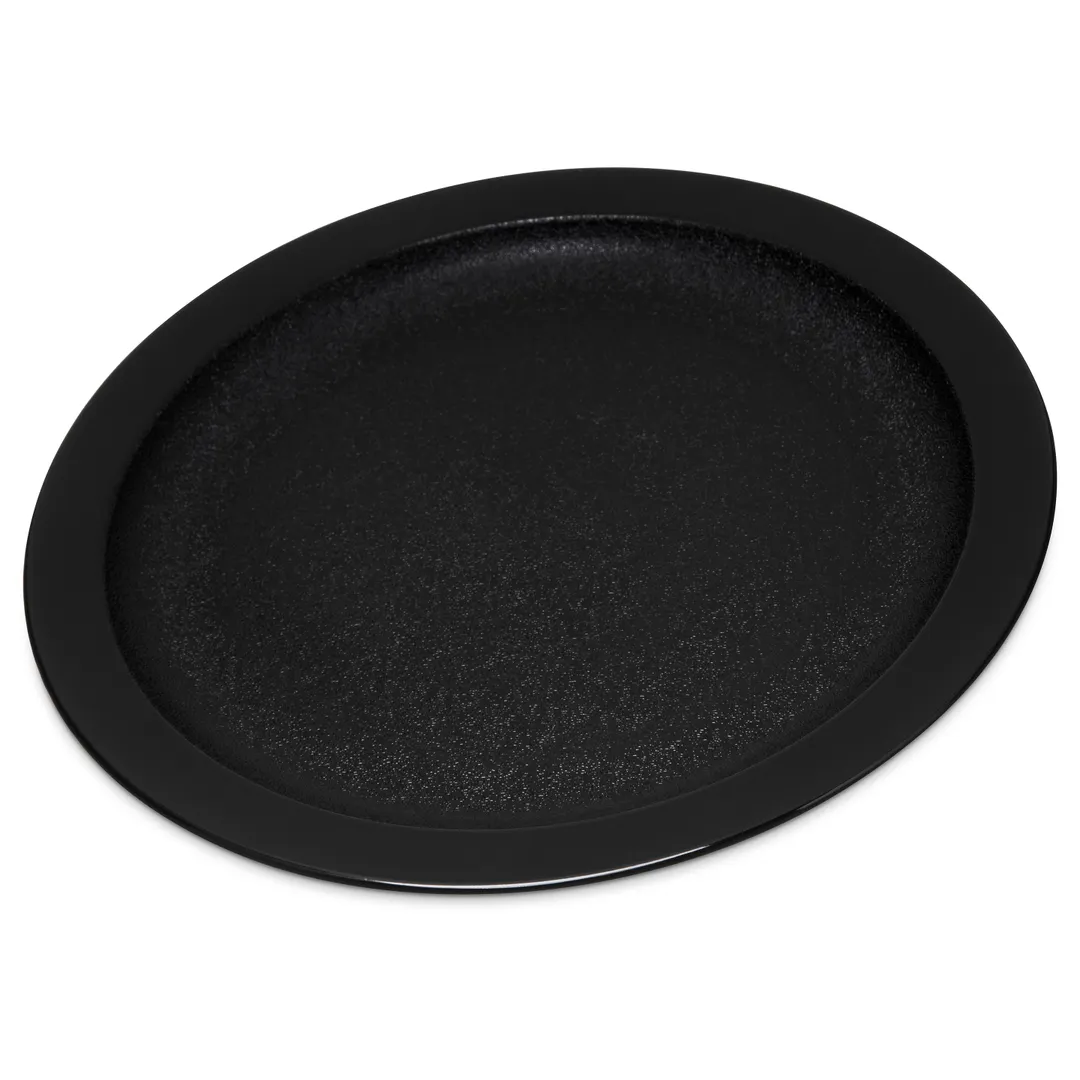 Carlisle PCD20903 - 9" Black Polycarbonate Plate, Narrow Rim, Dishwasher Safe, NSF, -40°F to 212°F