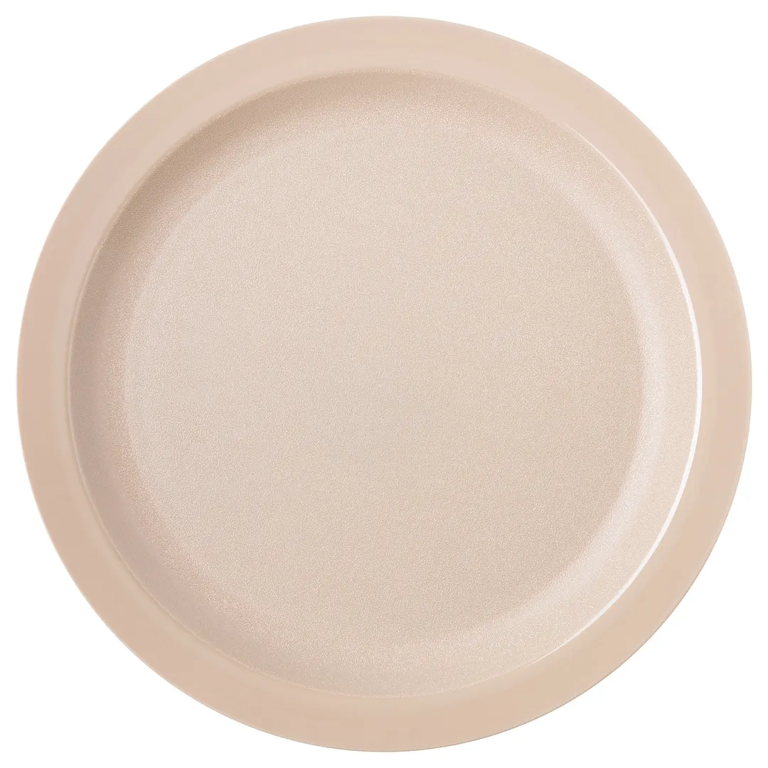 Carlisle PCD21025 - 10" Tan Polycarbonate Plate, Narrow Rim, Dishwasher Safe, Certified - 1/Each