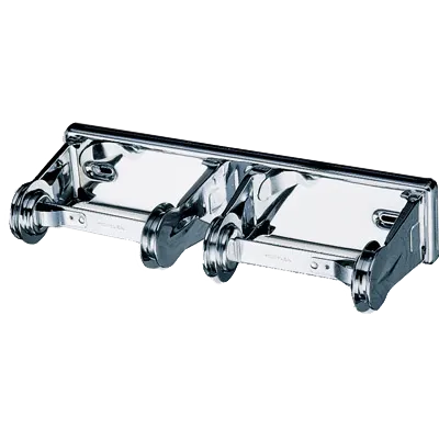 Carlisle R260XC Double‑Roll Toilet Tissue Dispenser, 12"3/8" L x 4"1/2" W, Chrome, 20‑Ga Steel
