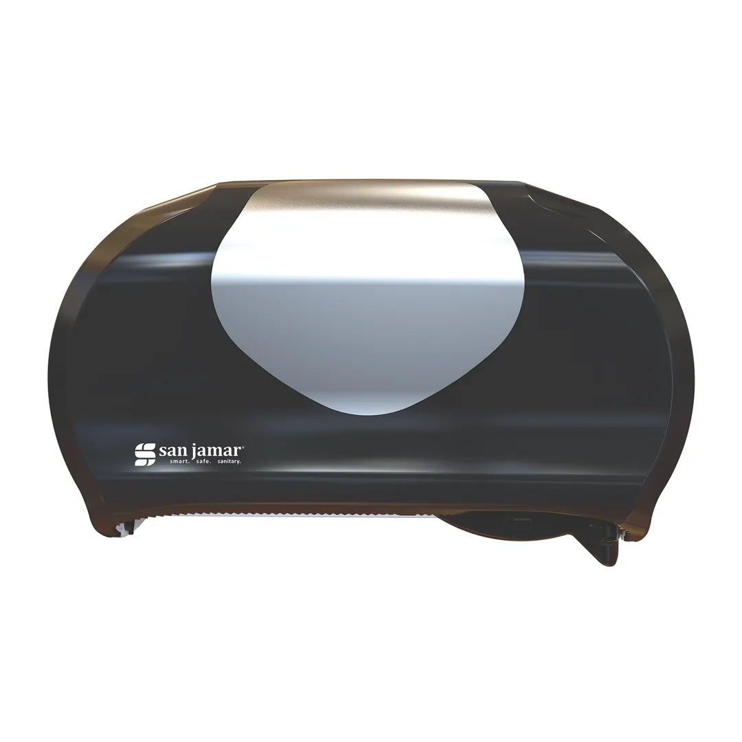 Carlisle R3670BKSS - Double Roll Toilet Tissue Dispenser, 12-7/8" W, Black Plastic Finish - 1/Case