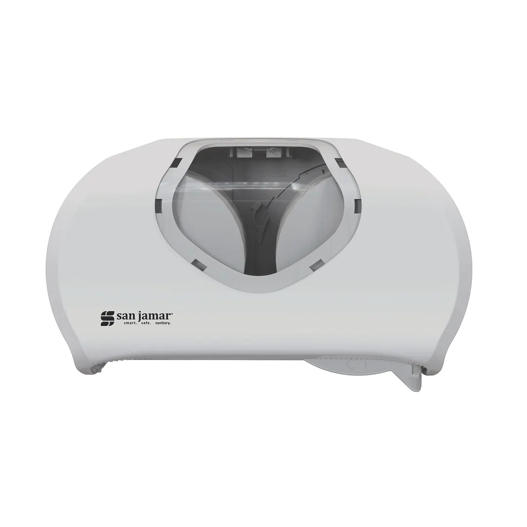 Carlisle R3670WHCL - Versatwin Roll Dispenser, 12‑7/8" W x 5‑7/8" D x 7‑3/4" H, Plastic, White/Clear