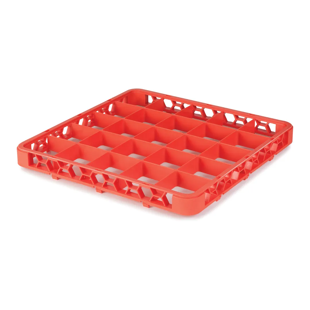 Carlisle RE25C24 OptiClean Glass Rack Extender, Full-Size 25-Compartment (3.5" x 3.5") Orange Double-Wall Reinforced Polypropylene Textured Finish with Positive Stacking & Four-Way Tracking