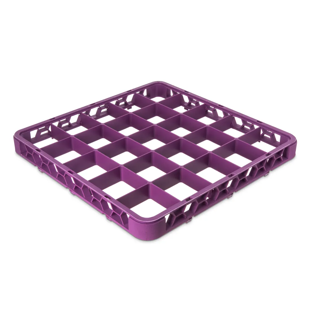 Carlisle RE25C89 OptiClean Divided Glass Rack Extender, Full-Size, 25 Compartments (3-1/2" x 3-1/2"), Lavender, Double-Wall Polypropylene, Textured Finish
