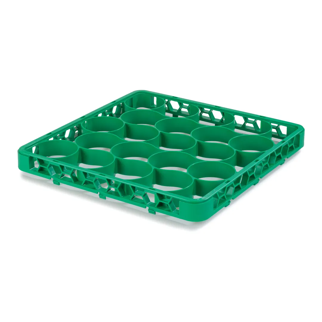 Carlisle REW20SC09 OptiClean NeWave Glass Rack Extender, Full Size, 20 Compartments, Green, Double-Wall Reinforced Polypropylene, Textured Finish, BPA Free