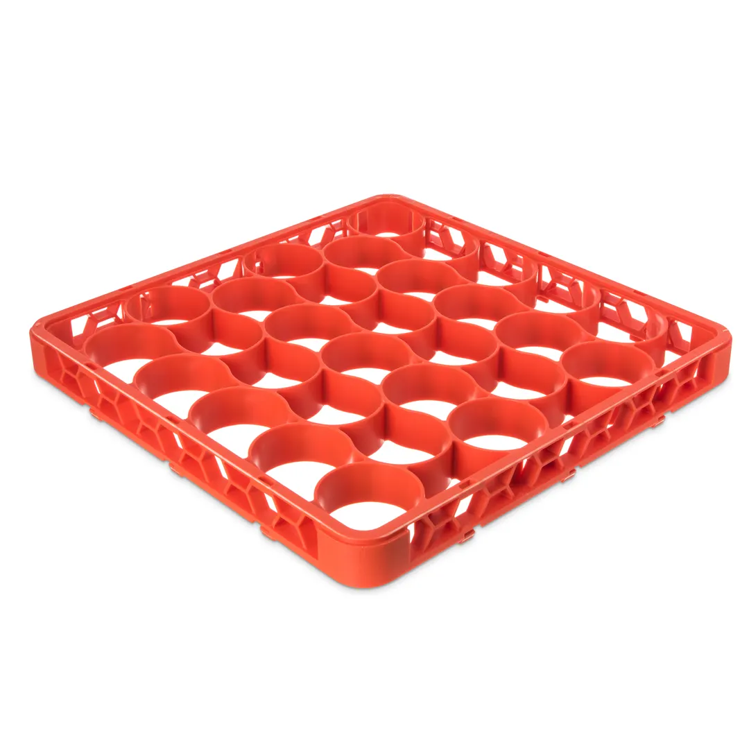 Carlisle REW30SC24 OptiClean™ NeWave™ Glass Rack Extender, Full-Size Short with 30 Compartments, Orange Textured Double-Wall Polypropylene, Positive Stacking & Four-Way Tracking