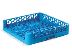 Carlisle RSP14 OptiClean Dishwasher Bakery Tray/Sheet Pan Rack, 3-1/4" Inside Height, Polypropylene Textured Blue, Double-Wall, Angled Wire Inserts, 4-Sided Comfort Handles, NSF