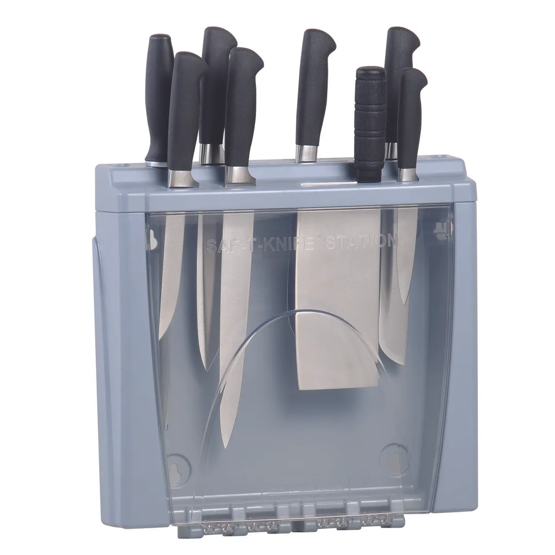 Carlisle STK1008 Station, 15" x 15" x 4-1/4", Holds 8 Knives + 1 Cleaver, Polycarbonate & ABS Body