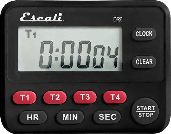 Carlisle TMDGTE Timer, 3-1/2" x 2-3/4" x 1/2", 12/24‑Hour Clock, 3 Channels, Overtime, Magnetic Back