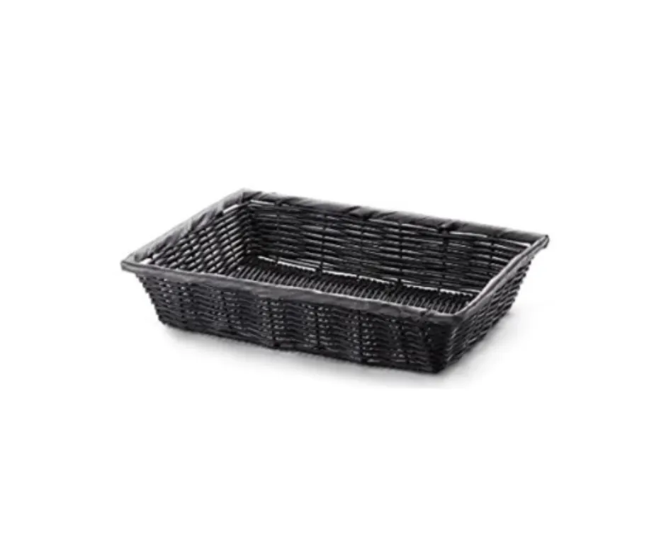 Concasse MCCETR110803N Rectangular Plastic Basket, 11.5" W x 8.5" D x 3.5" H, Black