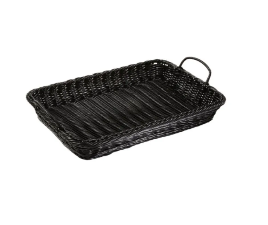 Concasse MCCETR19144N - Rectangular Woven Plastic Basket, 19" x 14" x 4", Black Finish