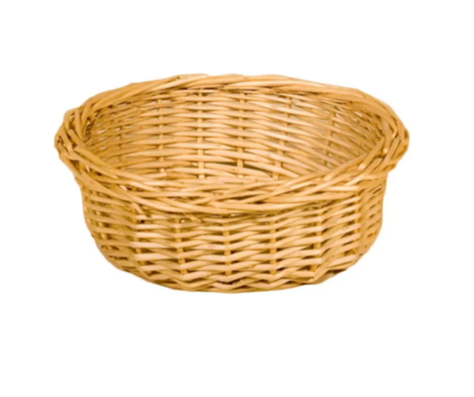 Concasse MCCETRED0803B Plastic Round Basket, 8-1/4" Diameter x 3-1/4" Height, Beige Woven Design