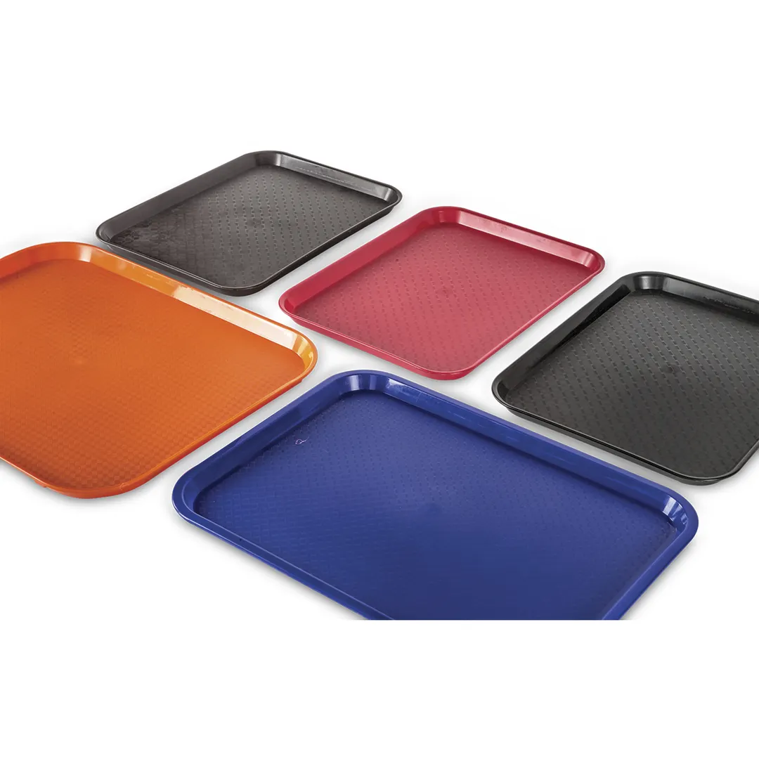 Concasse MCCH1014N Cafeteria Tray, 10" x 14", Rectangular, Polypropylene, Non-Slip Texture, Black