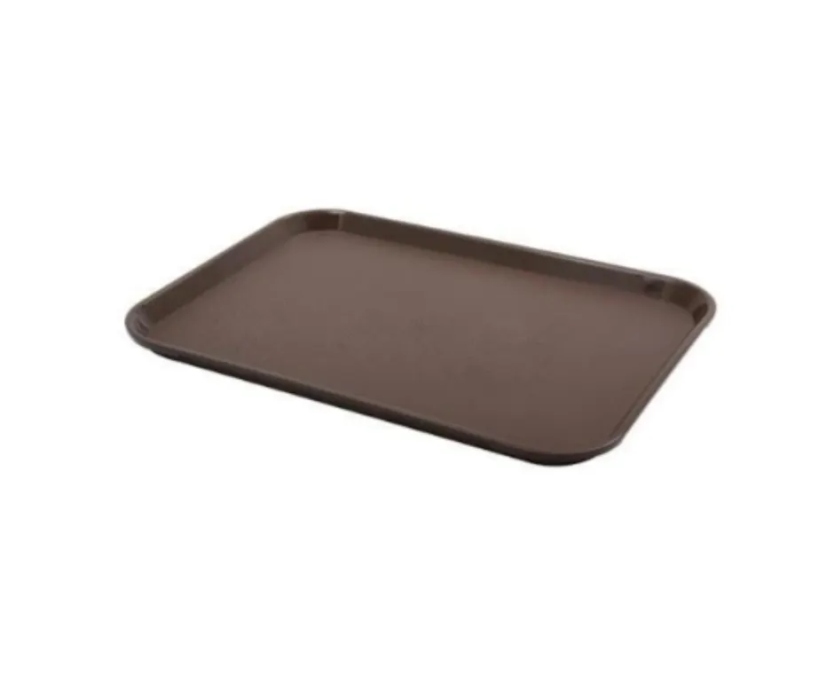 Concasse MCCHA1216 Non-Slip Serving Tray, 12" x 16", Rectangular, Brown, Rubber Plastic